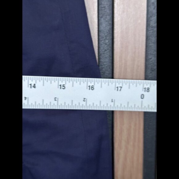 Zara Skirt Small Womens Blue Navy Pleated Golden Zip Stretch Waist 100% Cotton - Picture 4 of 7